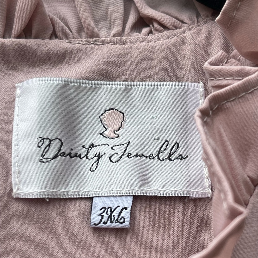 Dainty Jewells Blush Long Sleeve Tiered Dress - Picture 3 of 12